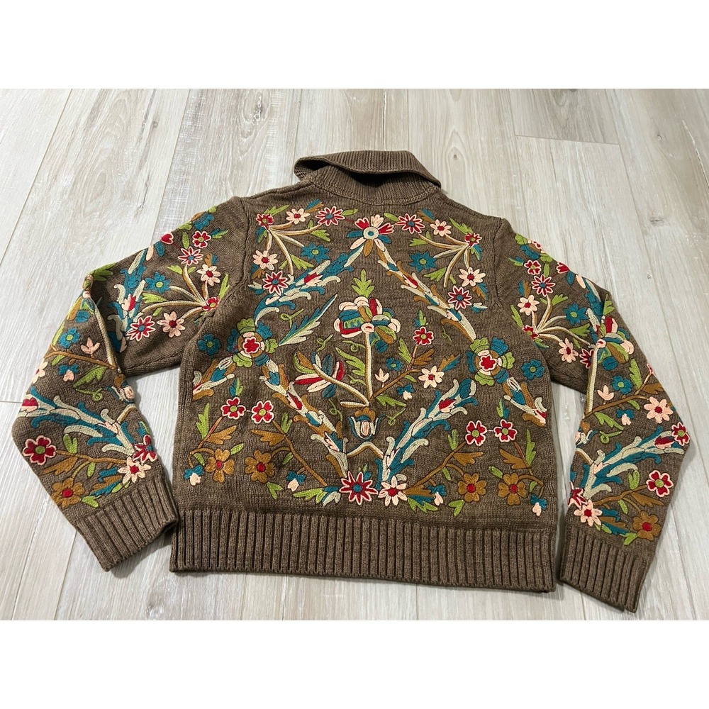 RRL floral embroidered cardigan Size 3 - Picture 6 of 10